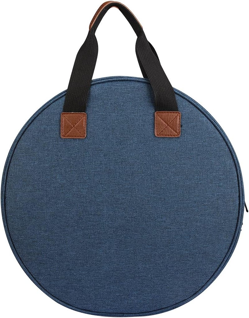 MIOKY Embroidery Bag for Cross Stitch Project, Embroidery Supplies Organizer Storage Portable Carrying Case Travel Tote for Embroidery Hoops,Floss,Cross Stitch Tools,Blue [Bag Only] - Image 3